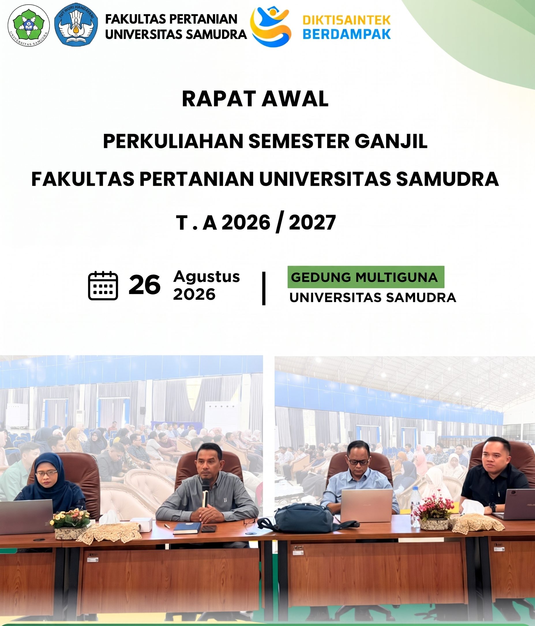 Fakultas Pertanian Universitas Samudra Gelar Rapat Awal Perkuliahan Semester Ganjil TA 2026/2027