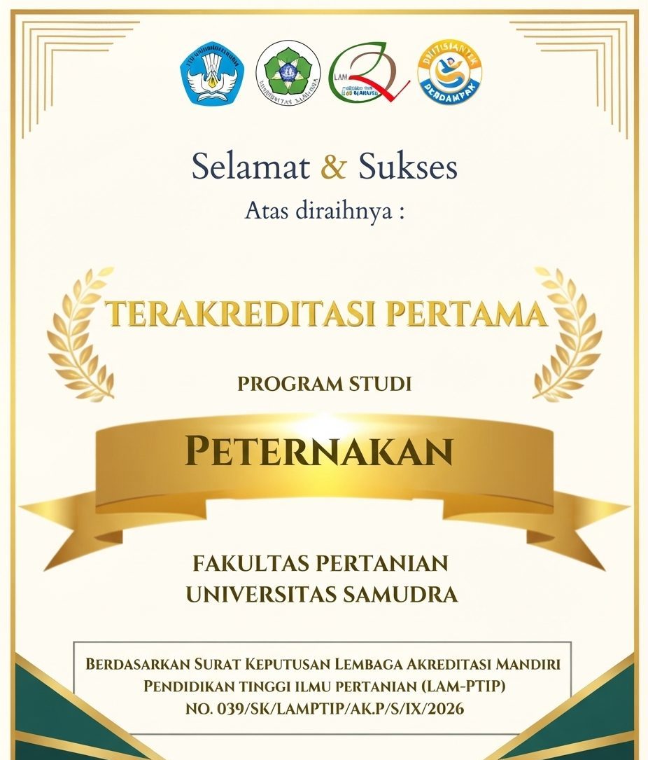 Selamat dan Sukses! Program Studi Peternakan Fakultas Pertanian Universitas Samudra Resmi Raih Akreditasi Pertama